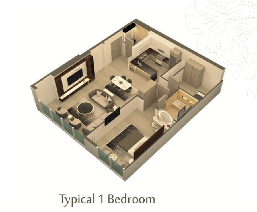 ME DO RE - JLT Dubai - Studio bis Luxus Appartment - MeDoRe_Apartment typical_1Bedr